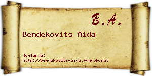 Bendekovits Aida névjegykártya